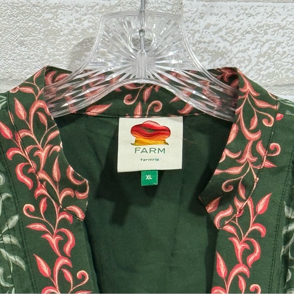 FARM RIO Green Pineapple Garden Long Sleeve Mini Dress - Green Multi - Sz - XL - Picture 4 of 13